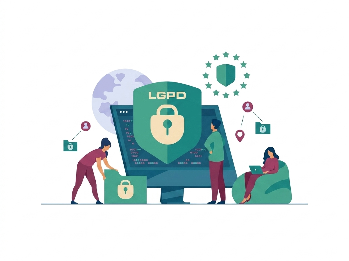Ilustração de conformidade com a LGPD